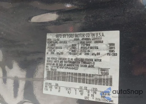 2003 Ford Ranger Super Cab из США, поврежденный, VIN 1FTYR14V13PA66427